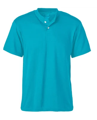 Soffe M206 ADLT 2-BTN HENLEY 50/50 in Teal bek