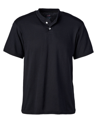 Soffe M206 ADLT 2-BTN HENLEY 50/50 in Black ew3