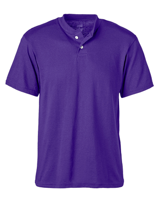 Soffe M206 ADLT 2-BTN HENLEY 50/50 in New purple p8a