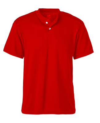 Soffe M206 ADLT 2-BTN HENLEY 50/50 in Red r4k