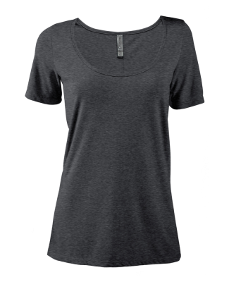 Soffe P504TS LADIES SCOOP NECK SS TEE in Charcoal heather k2y