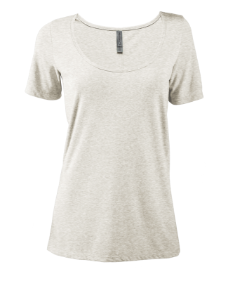 Soffe P504TS LADIES SCOOP NECK SS TEE in Oatmeal heather k2z