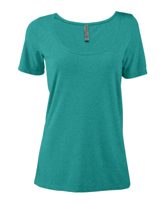 Soffe P504TS LADIES SCOOP NECK SS TEE in Jade heather k3e