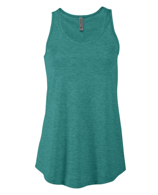 Soffe P506TS LADIES TRI BLEND FLOWY TANK in Jade heather k3e