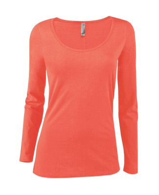 Soffe P507CS Ladies CVC LS in Deep coral yzj