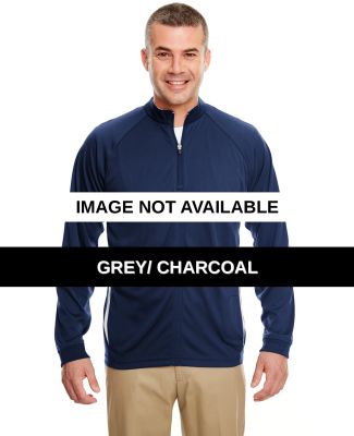 8432 UltraClub® Adult Cool & Dry Sport Long-Sleev Grey/ Charcoal