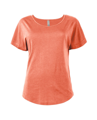 Soffe P505CS LADIES CVC DOLMAN TEE in Coral heather kfh