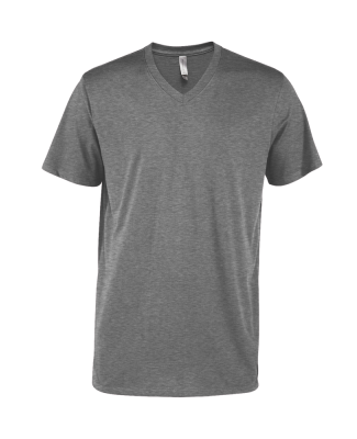 Soffe P602CS MENS CVC SS V NECK TEE in Graphite heather k2v