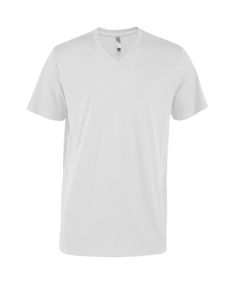 Soffe P602CS MENS CVC SS V NECK TEE in White n5r