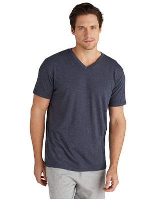 Soffe P602TS MENS TRI BLEND SS V NECK TEE in Oatmeal heather k2z