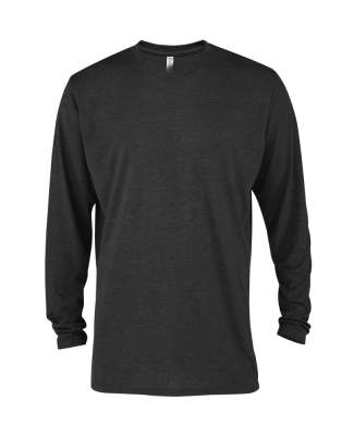 Soffe P603TS MENS TRI BLEND LS TEE in Black heather k2w