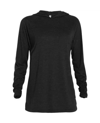 Soffe P909TS ADULT TRI BLEND RAGLAN HOODIE in Black heather k2w