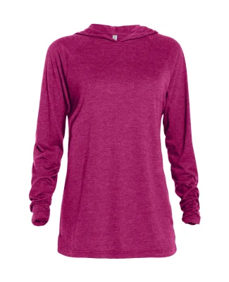 Soffe P909TS ADULT TRI BLEND RAGLAN HOODIE in Berry heather k3d