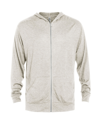 Soffe P910TS ADULT TRI BLEND FULL ZIP HOOD in Oatmeal heather k2z