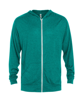 Soffe P910TS ADULT TRI BLEND FULL ZIP HOOD in Jade heather k3e