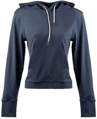 Burnside Clothing 5667 Women's Dawn to Dusk Hooded in Heather ink blue