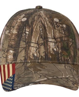 Kati LC350M Camo Woven USA Flag Mesh Cap in Xtra/ xtra/ usa flag mesh