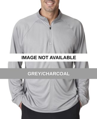 8432 UltraClub® Adult Cool & Dry Sport Long-Sleev Grey/Charcoal