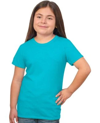 Bayside Apparel 37100 Girls' Princess T-Shirt in Heather blondie blue