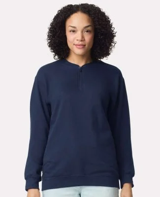 Gildan SF008 Unisex Softstyle Midweight Fleece Qua in Navy
