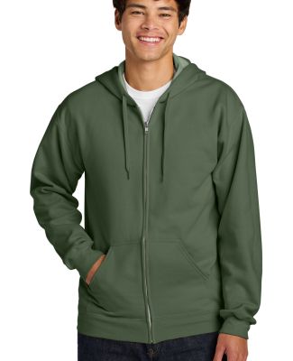 Gildan SF600 Unisex Softstyle Fleece Hooded Sweats in Military green