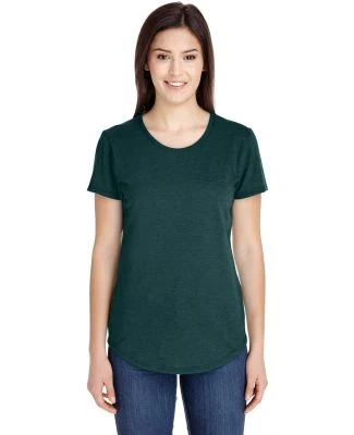 Gildan 6750L Ladies' Triblend T-shirt in Hth dark green