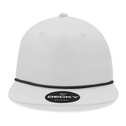 Decky Hats  6032 Decky 5-Panel Rope Cap in White/black