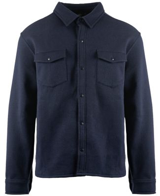 Burnside Clothing 8760 Fleece Snap Jacket in Navy