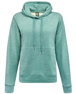 J America 8742 Women's Electric Fleece Hooded Swea in Electric jade