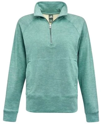 J America 8743 Women's Electric Fleece Quarter-Zip in Electric jade