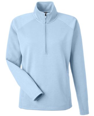 J America 8754 Women's Apex Fleece Quarter-Zip Pul in Ice blue