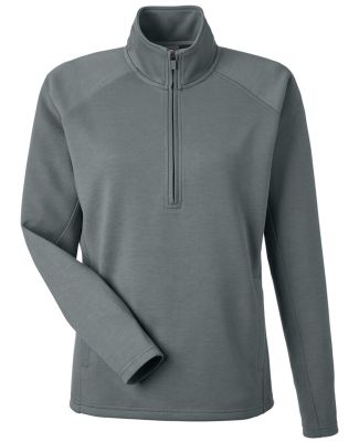 J America 8754 Women's Apex Fleece Quarter-Zip Pul in Steel