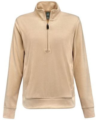 J America 8762 Women's Element Fleece Quarter-Zip  in Almond