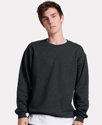 Jerzees IC48MR Ultimate CVC Crewneck Sweatshirt in Black ink heather