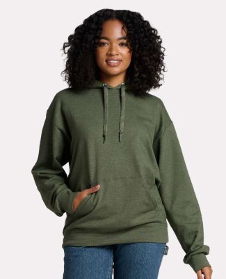 Jerzees IC49MR Ultimate CVC Hooded Sweatshirt in Military green heather