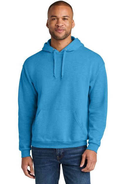 Jerzees IC49MR Ultimate CVC Hooded Sweatshirt in Soul blue heather