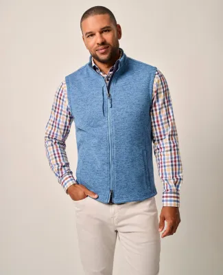 Johnnie-O DENALIS Denalis Double-Zip Fleece Vest in Mid blue