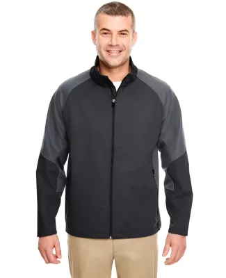 8275 UltraClub® Adult Blend Soft Shell Jacket  in Black/ charcoal