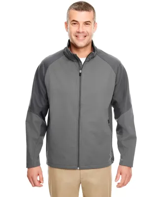 8275 UltraClub® Adult Blend Soft Shell Jacket  in Ice gry/ charcol