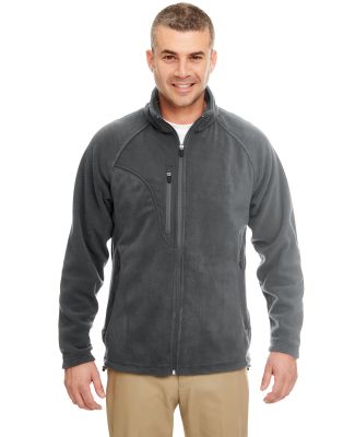 8495 UltraClub® Adult Full-Zip Polyester Micro-Fl in Charcoal/ chrcl