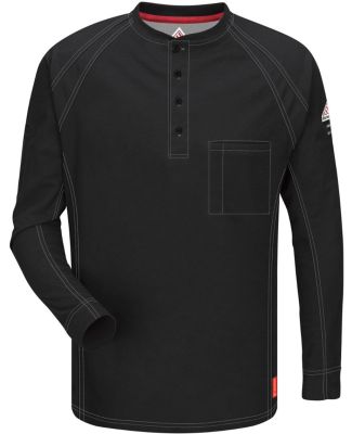 Bulwark QT20 Long Sleeve Henley in Black