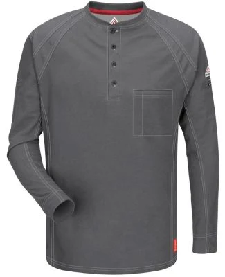 Bulwark QT20 Long Sleeve Henley in Charcoal