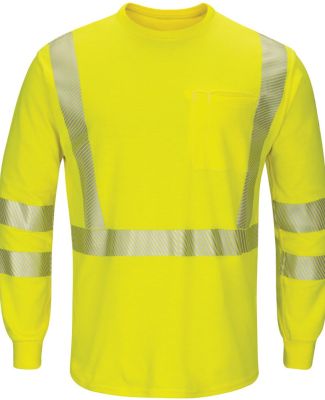 Bulwark SMK8 Hi-Visibility Lightweight Long Sleeve in Yellow/ green