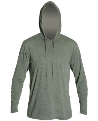 Anetik MVLPRH8 Low Pro Tech Hooded Long Sleeve T-S in Dark olive heathered