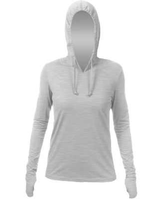 Anetik WSBRZH0 Women's Breeze Tech Hooded Long Sle in Alloy heathered