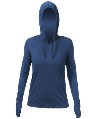 Anetik WSBRZH0 Women's Breeze Tech Hooded Long Sle in Navy heathered