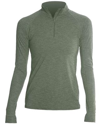 Anetik WSFLTL0 Women's Flight Tech Quarter-Zip in Dark olive heathered