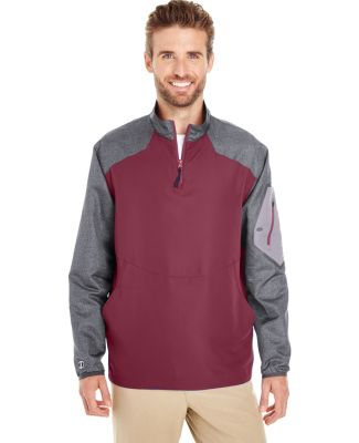Holloway 229155 Raider Quarter-Zip Jacket in Carbon print/ maroon
