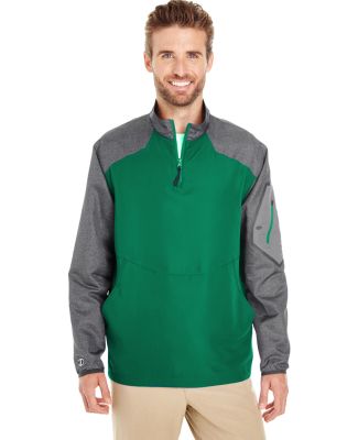 Holloway 229155 Raider Quarter-Zip Jacket in Carbon print/ forest