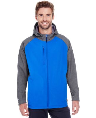 Holloway 229157 Raider Hooded Soft Shell Jacket in Carbon print/ royal